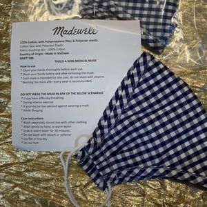Madewell Blue Gingham face mask (pack of 3)